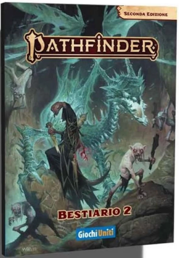 Copertina del progetto Pathfinder 2E: Bestiario 2. Attività: editing e correzione bozze.